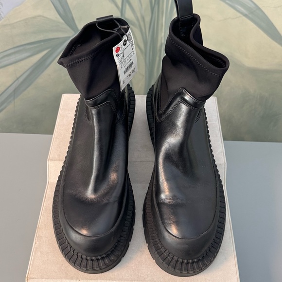 Zara Black Women's Chunky Ankle Boots, Botin, Size 10 NWT - Picture 4 of 10